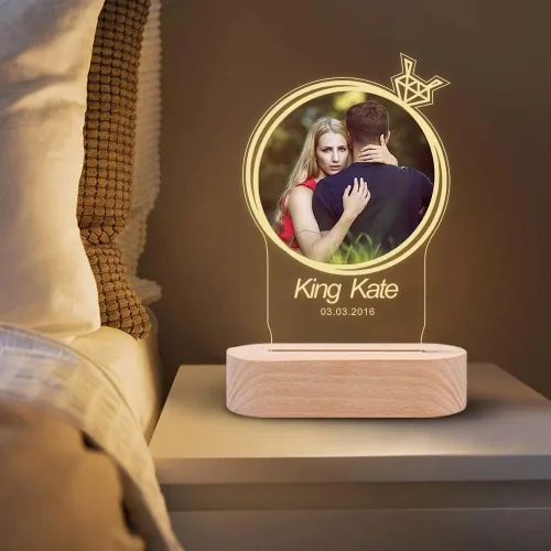 Vista 3 de guf Marco de fotos personalizado grabado, marco de fotos personalizado con cristal 3D, regalos para esposa, regalos de novio, regalos de pareja