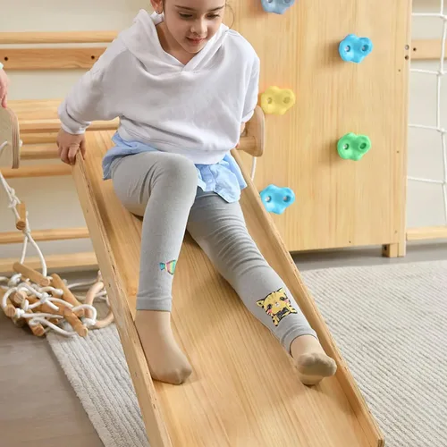 Vista 5 de Avenlur Juego de gimnasio de pared de escalera sueca 9 en 1 de nogal