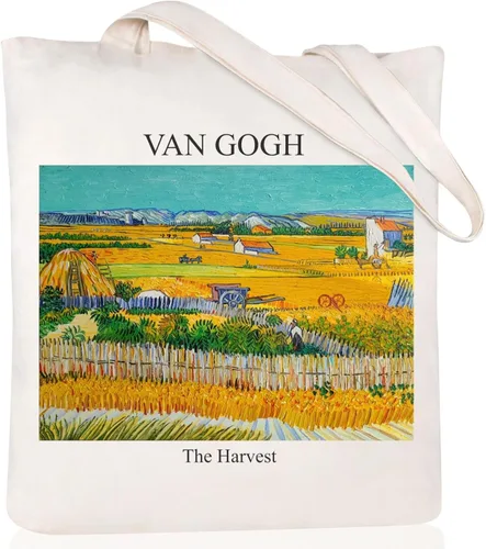 Vista 18 de Andeiltech Canvas Tote Bag Aesthetic Cute Vintage Tote Bags Book Shoulder bag Gifts Reusable Grocery Bags for Women