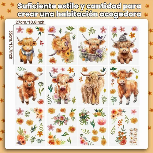 Vista 3 de Yinder - Calcomanías de pared para bebé, 12 hojas, 78