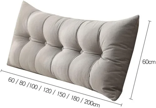 Vista 2 de Cojín de respaldo grande para cabecero, soporte de espalda para sentarse en la cama, almohada de noche, almohada de lectura, cabecera de cama, Marrón