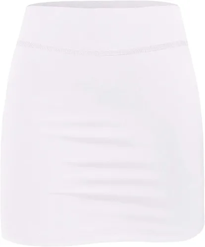 Vista 2 de BLEVONH Faldas de tenis de verano para mujer con pantalones cortos debajo, para pickleball, atletismo, entrenamiento y golf con bolsillos