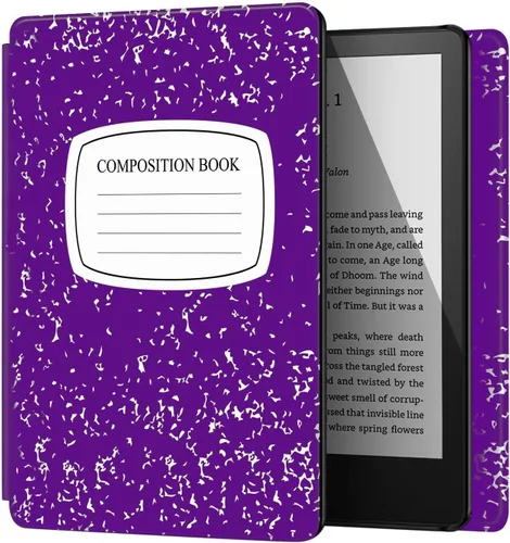 Vista 12 de TNP - Funda delgada para Kindle de 6 pulgadas para 11ª generación 2024/2022, flores de almendro Funda delgada de cuero sintético con diseño