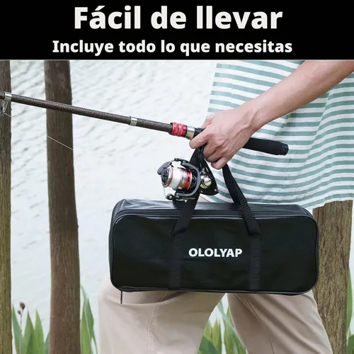Vista 5 de Juego de caña de pescar telescópica de 6.9 pies con alicates de pesca y pinza de labios