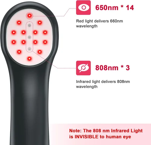 Vista 2 de Dispositivo de terapia de luz roja para cuerpo, luz infrarroja cercana para dolor muscular articular ReIief con pantalla LED