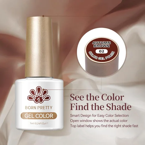 Vista 9 de BORN PRETTY Esmalte de uñas de gel de 6 colores marrón óxido, rojo moca, borgoña Juego de esmaltes de gel de otoño e invierno, tonos beige verde