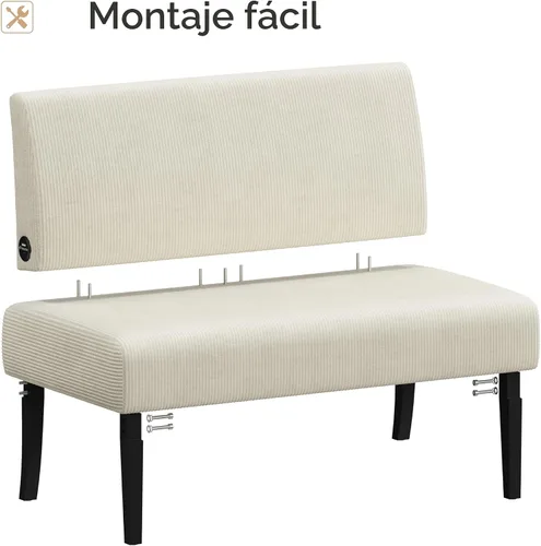 Vista 6 de Yaheetech Sofá pequeño de dos plazas sin brazos, futón de tercioryl para dormitorio, tela de corduroy y montaje fácil, para espacios pequeños, sala