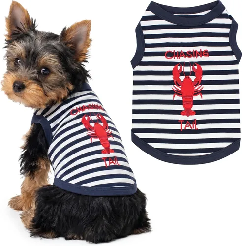 Vista 11 de Parisian Pet Camisa para perro – Camisas 100% algodón para perros pequeños – Chaleco negro sin mangas para cachorros – Ligero y transpirable Mejor