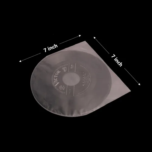 Vista 5 de 45 fundas para disco, 100 unidades EP de 7 pulgadas, fundas interiores de disco de vinilo antiestáticas, fundas protectoras redondas