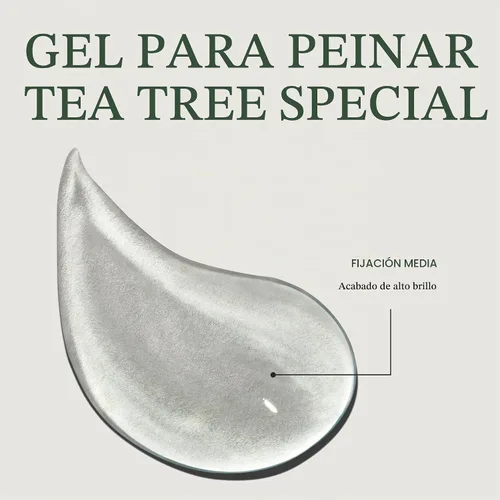 Vista 6 de Tea Tree Gel de peinado, fijación media, acabado de alto brillo, para todo tipo de cabello