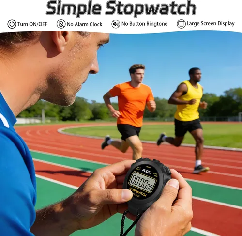 Vista 2 de Digital Simple Stopwatch Timer, No Bells, No Alarm, Simple Basic Operation, Silent, Clear Display, ON/Off, Large Display for Swimming Running
