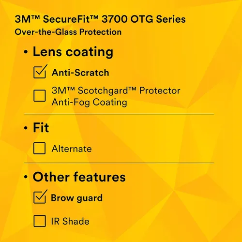 Vista 13 de 3M - Lentes de seguridad serie SecureFit 3700, revestimiento antiniebla Scotchgard, a prueba de arañazos