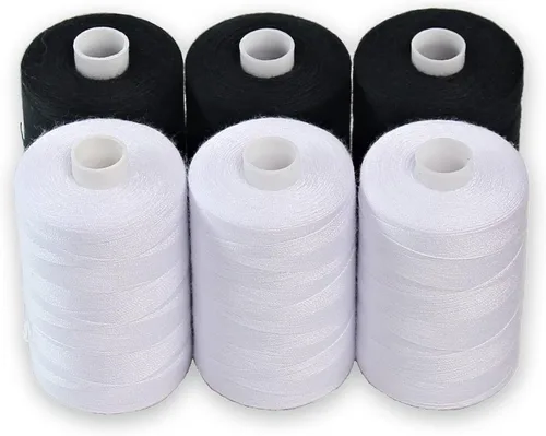 Vista 12 de BlesSew Hilos de coser grises – 10 carretes grandes de hilo de poliéster para mano, acolchado y máquina de coser – tonos grises más blanco y negro