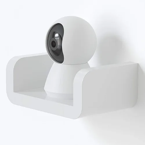 Vista 4 de Estante flotante blanco para decoración de pared, estante colgante adhesivo sin perforaciones para baño, cocina, oficina, sala de estar