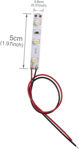 Vista 4 de DD01WM 10 unids pre cableado blanco tira llevó 3528 SMD LED luz autoadhesiva flexible 12V ~ 18V