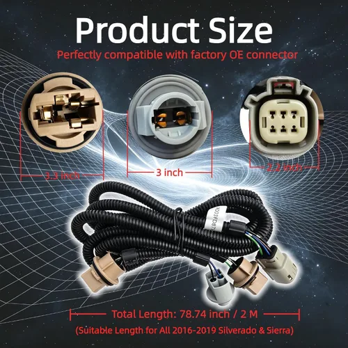 Vista 6 de 23295977 Arnés de cableado para luz trasera lateral del pasajero compatible con Chevy Silverado GMC Sierra 1500 2500HD 3500HD 2016-2019 - Plug &