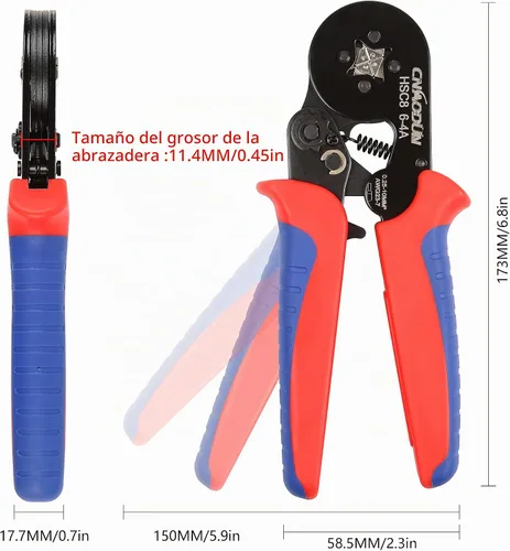 Vista 2 de CNAODUN - Kit de herramientas de prensado de virola para AWG 23-7 con 1900 terminales de virola de alambre de trinquete autoajustable