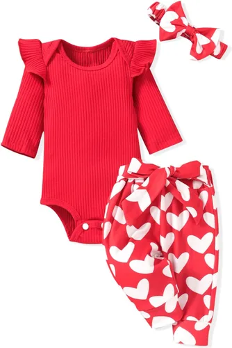 Vista 58 de Aalizzwell Conjunto de mameluco acanalado para bebé recién nacido prematuro para otoño e invierno