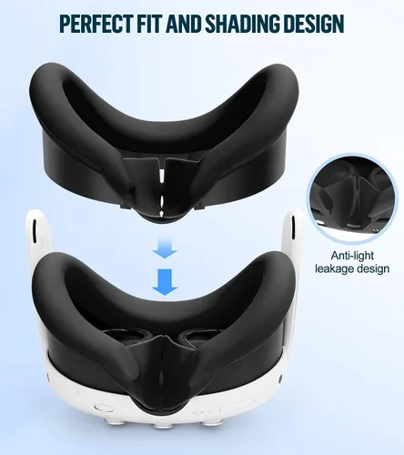 Vista 6 de Silicone Cover Set Compatible with OculusMeta Quest 3, VR Accessories Protective Cover Includes Controller Grips, Front Shell Headset Cover and Face