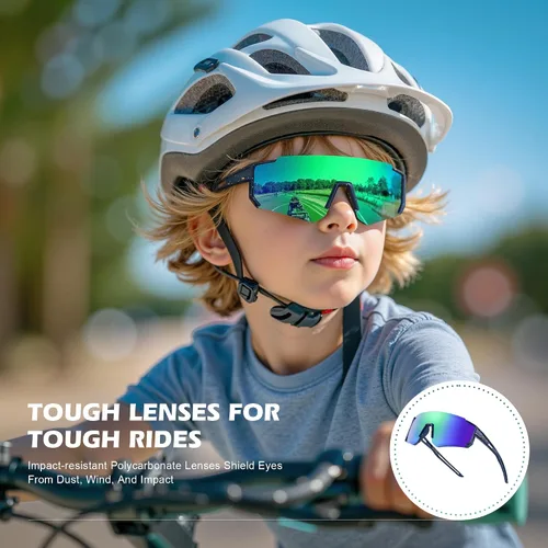 Vista 3 de Fanshen Kids Baseball Sunglasses Youth - Sports Polarized Sunglasses Softball Cycling for Boys Girls Ages 3-12 UV Protection