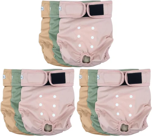 Vista 24 de Pañales para perras hembra, pañales reutilizables para perritos en celo, altamente absorbentes para la incontinencia de mascotas, con broches