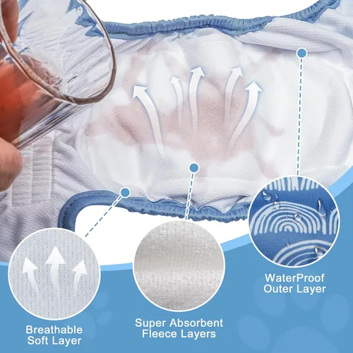 Vista 3 de JoyDaog Pañales para perras para perros pequeños, paquete de 4, reutilizables, lavables, de primera calidad, para cachorros, para calor