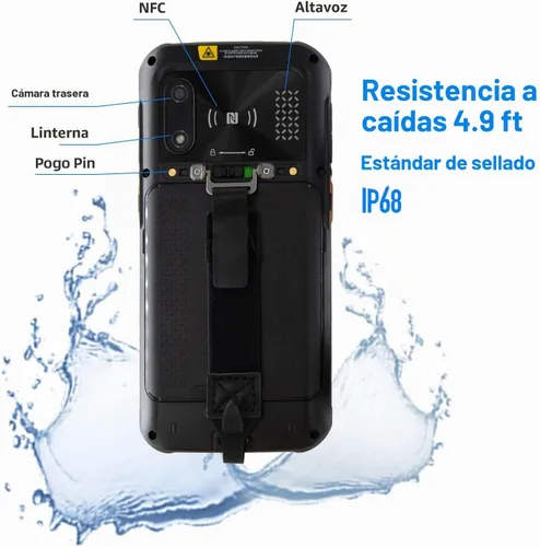 Vista 6 de Android 11 escáner de código de barras portátil portátil, escáner PDA de 5.5 pulgadas, con captura de datos de código de barras 1D 2D Honeywell