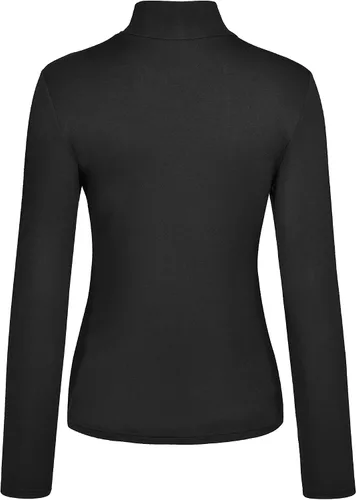 Vista 2 de Camisetas ajustadas de cuello alto falso para mujer, ligeras, de manga larga, capa base