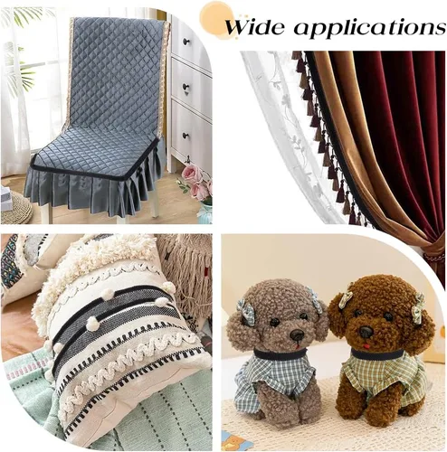 Vista 7 de FINGERINSPIRE 11 yardas de 5/8 pulgadas de color negro trenza de poliéster decorativo trenza Gimp Trim para bricolaje, manualidades, disfraces