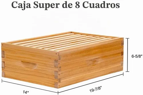 Vista 5 de BeeCastle Colmena de abejas Langstroth de 8 marcos recubierta con 100% cera de abeja, incluye marcos de colmena y bases enceradas