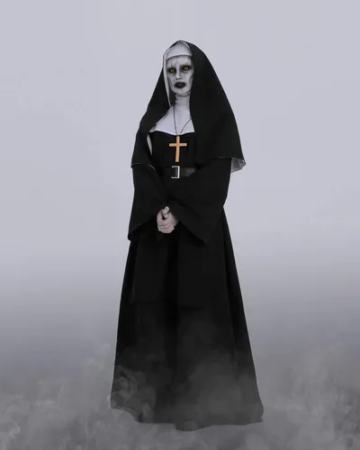 Vista 5 de The Nun - Disfraz de monja para mujer, disfraz de Halloween aterrador