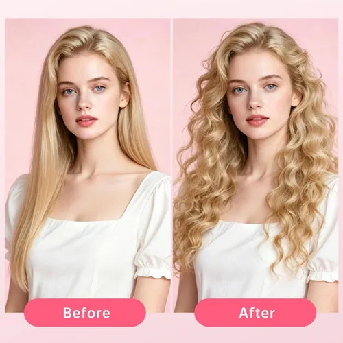Vista 4 de Hahahope Varita rizadora de cerámica de 1 pulgada para ondas sueltas, rizador de pelo de barril extra largo para cabello medio a largo, 2