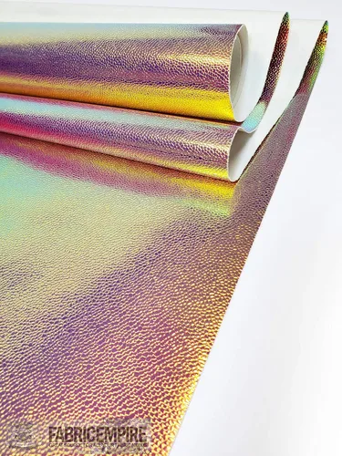 Vista 2 de Fabric Empire The Yard - Tapicería de vinilo en relieve, holograma de burbujas holográficas, tela brillante de 54 pulgadas de ancho, vendido por The
