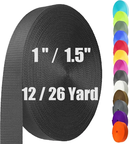 Vista 15 de Correa de nailon de 1 pulgada y 1.5 pulgadas, correa de nailon resistente de 12 yardas, correa duradera para equipo de interior o exterior