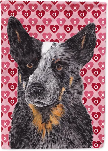 Vista 324 de Caroline's Treasures SS4484GF Bandera de jardín con diseño de bulldog inglés y corazones para el Día de San Valentín, bandera decorativa para patio