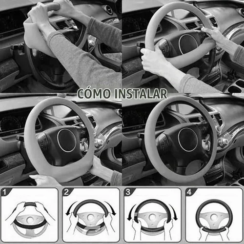 Vista 8 de AUTOXBERT Funda de silicona para volante, transpirable, antideslizante, protector de volante de automóvil, accesorio de decoración universal