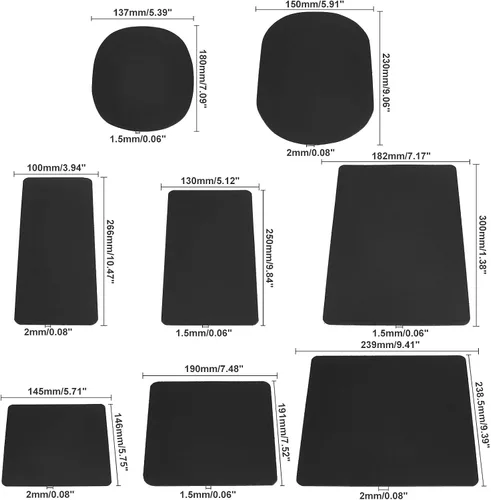 Vista 2 de PH PandaHall Moldeador de base de bolso, 8 estilos de plástico negro rectángulo/cuadrado/ovalado para bolsas de bolsas para mantener