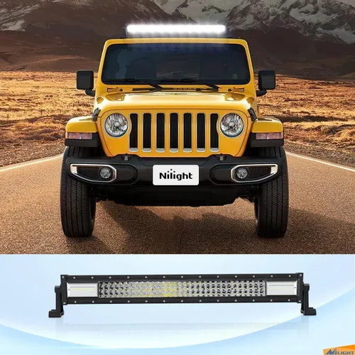 Vista 7 de Nilight 2 soportes de montaje lateral universales ajustables para barra de luz LED, color negro Soportes de montaje para barra de luz LED