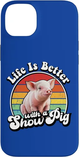 Vista 15 de Mens Womens Retro Vintage Life is Better Cute Show Pig Lover Case for iPhone 17