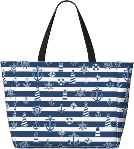 Vista 2 de Bolsa de playa para mujer, bolsa de playa impermeable y a prueba de arena con bolsa húmeda, bolsa de viaje grande para viajes de fin de semana