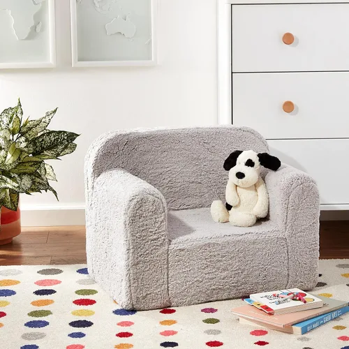 Vista 11 de Delta Children Cozee - Silla Sherpa para leer, con reposabrazos Disponibilidad de cojín, gris