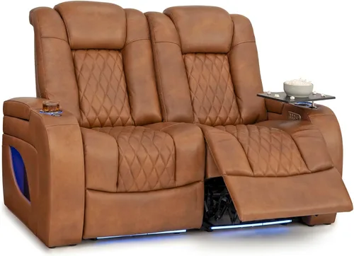 Vista 88 de Seatcraft Asientos de cine en casa Virtuoso LT Tawny Single reclinable Leonado