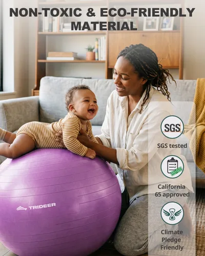 Vista 5 de Trideer Pelota de ejercicio para yoga, pilates y fitness. Equipo de pelota de estabilidad para gimnasio en casa y silla de oficina, accesorios