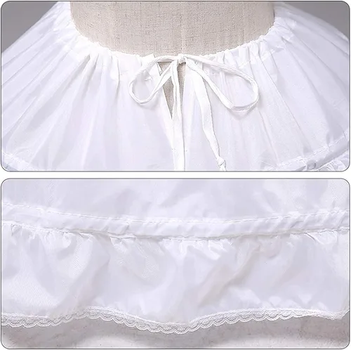 Vista 3 de WOWBRIDAL Falda de 6 aros para mujer enagua de crinolina que se desliza hasta el suelo para vestido de novia