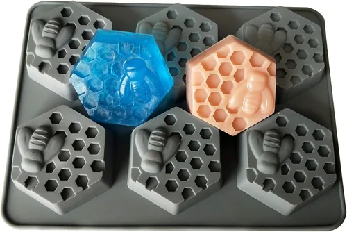 Vista 9 de Moldes de panal Molde de jabón de silicona de abeja para jabones Panal hexagonal