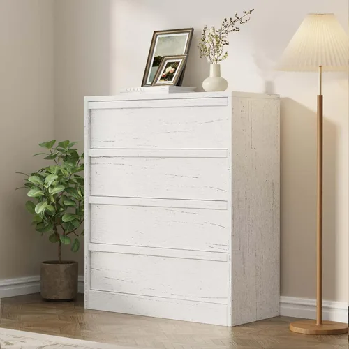 Vista 13 de Garvee Cómoda 4 para dormitorio, cómoda de 39.3 pulgadas de alto, cajón vertical independiente con almacenamiento, almacenamiento de madera
