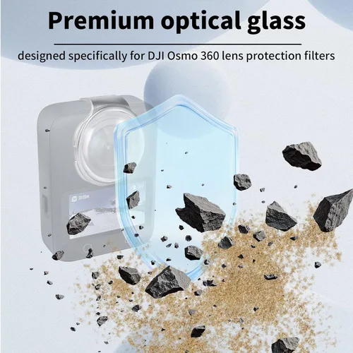 Vista 7 de 2 unids protectores de lente para cámara DJI Osmo 360, cubierta protectora de lente de vidrio templado óptico 9H dureza alta transmitancia