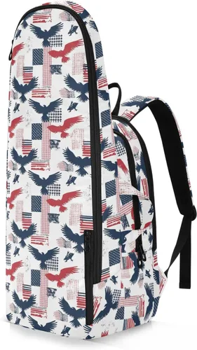 Vista 2 de Mochila de tenis para adultos resistente al agua rojo azul pájaro grande 3 raquetas bádminton bolsa de hombro para mujeres hombres bolso