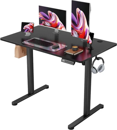 Vista 10 de Furmax Escritorio eléctrico de pie de 45 pulgadas, escritorio de oficina en Negro