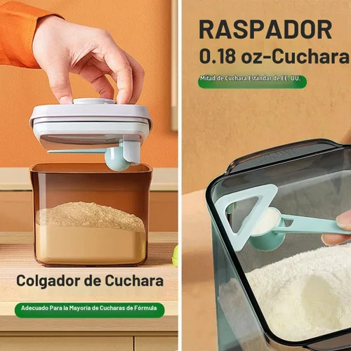 Vista 3 de Ankou Contenedor hermético para fórmula - 1000 ml/400 g Dispensador de fórmula con tapas, contenedores de almacenamiento de alimentos sin BPA 33.8